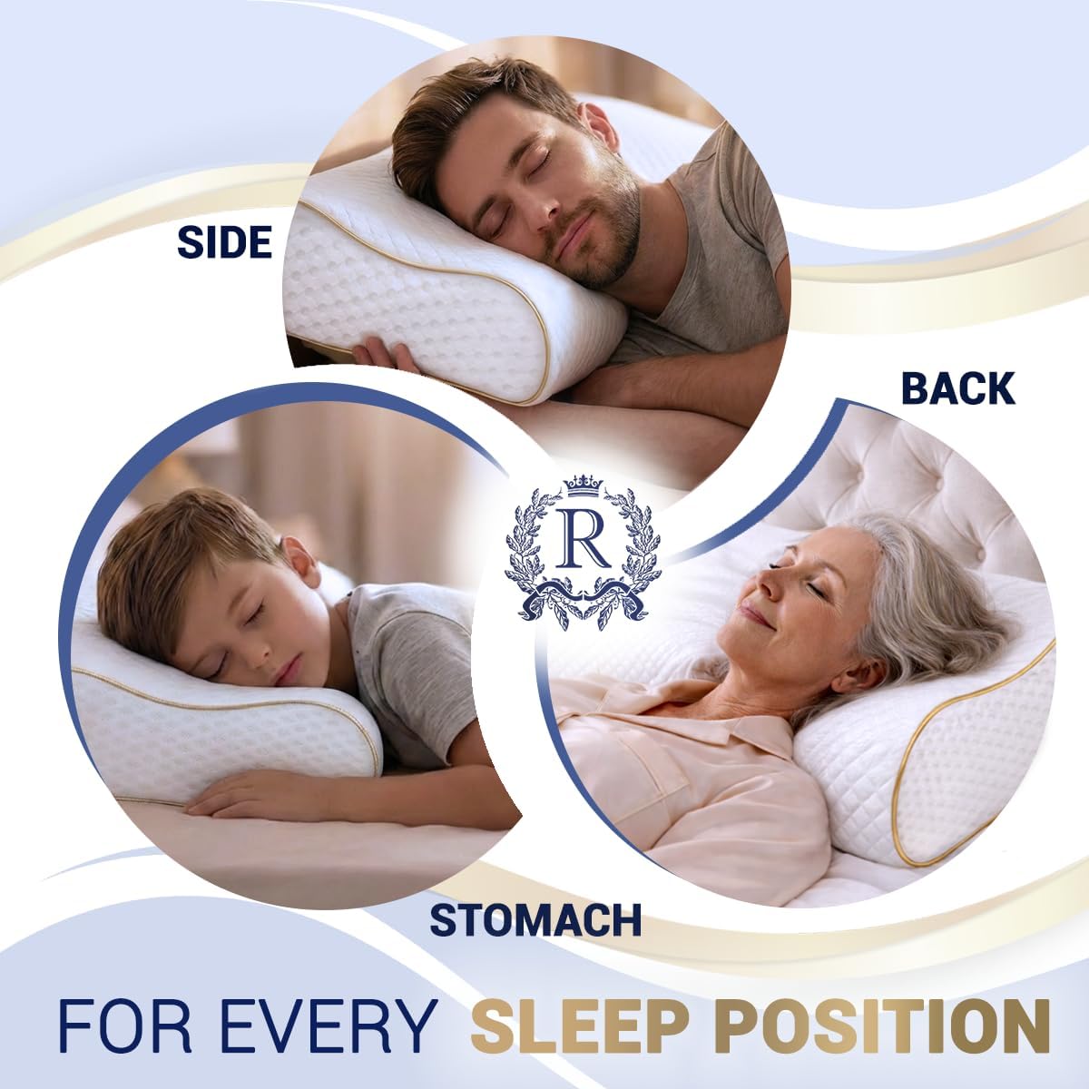 Royaltherapy Memory Foam Pillow, Cervical Pillow (2 Pack) 4-Layer Queen, Contour Pillow, Side Sleeper, Neck Support, Pillow for Neck Pain 2…