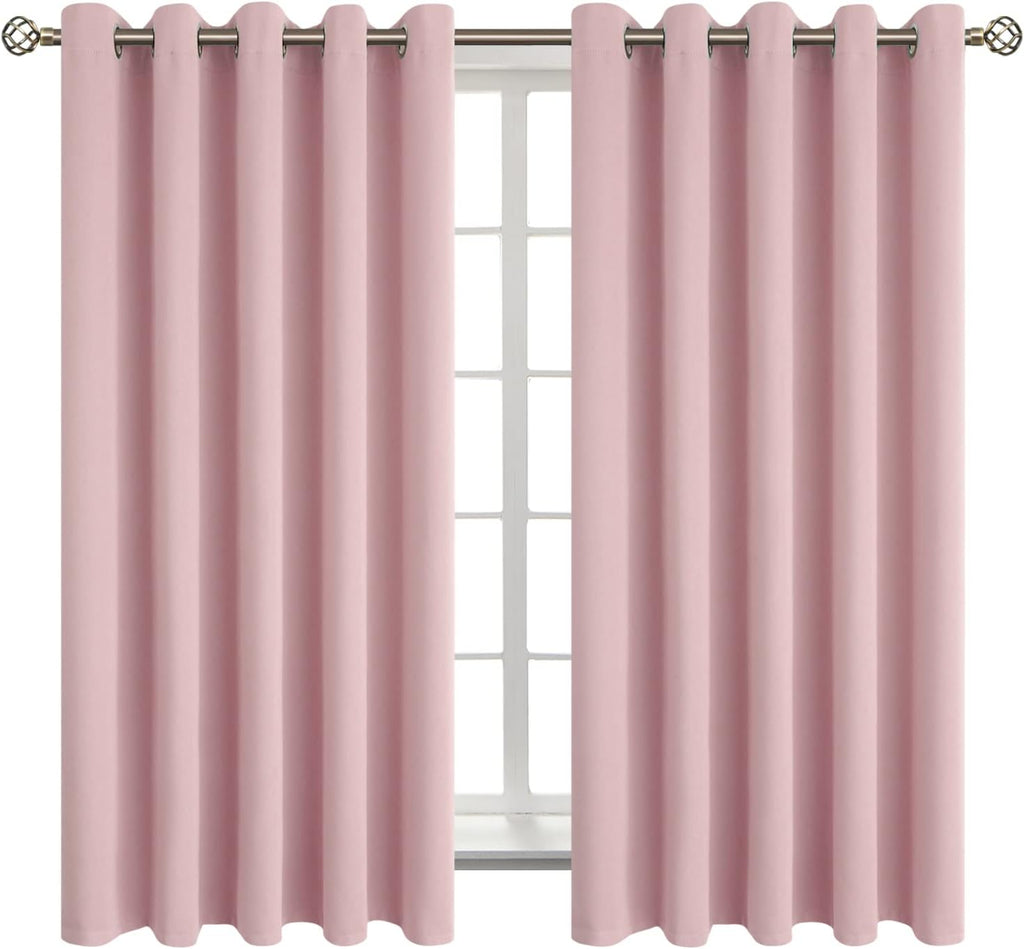 BGment Room Darkening Curtains 63 Inches Long - Grommet Thermal Insulated Drapes Window Treatment Curtains for Bedroom, 2 Panels, 70 x 63 I…