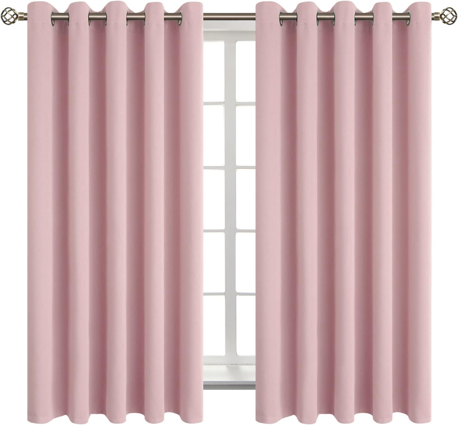 BGment Room Darkening Curtains 63 Inches Long - Grommet Thermal Insulated Drapes Window Treatment Curtains for Bedroom, 2 Panels, 70 x 63 I…
