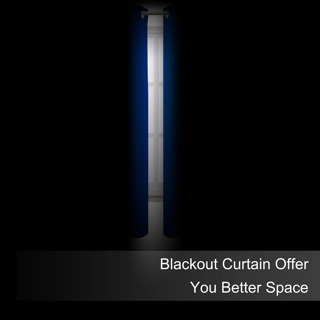Lemomo Royal Blue Thermal Blackout Curtains/52 x 54 Inch/Set of 2 Panels Room Darkening Curtains for Bedroom 54 Inch Blue