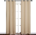 NICETOWN Room Darkening Draperies Window Curtain Panels, Thermal Insulated Grommet Room Darkening Curtains for Bedroom (Biscotti Beige, 2…