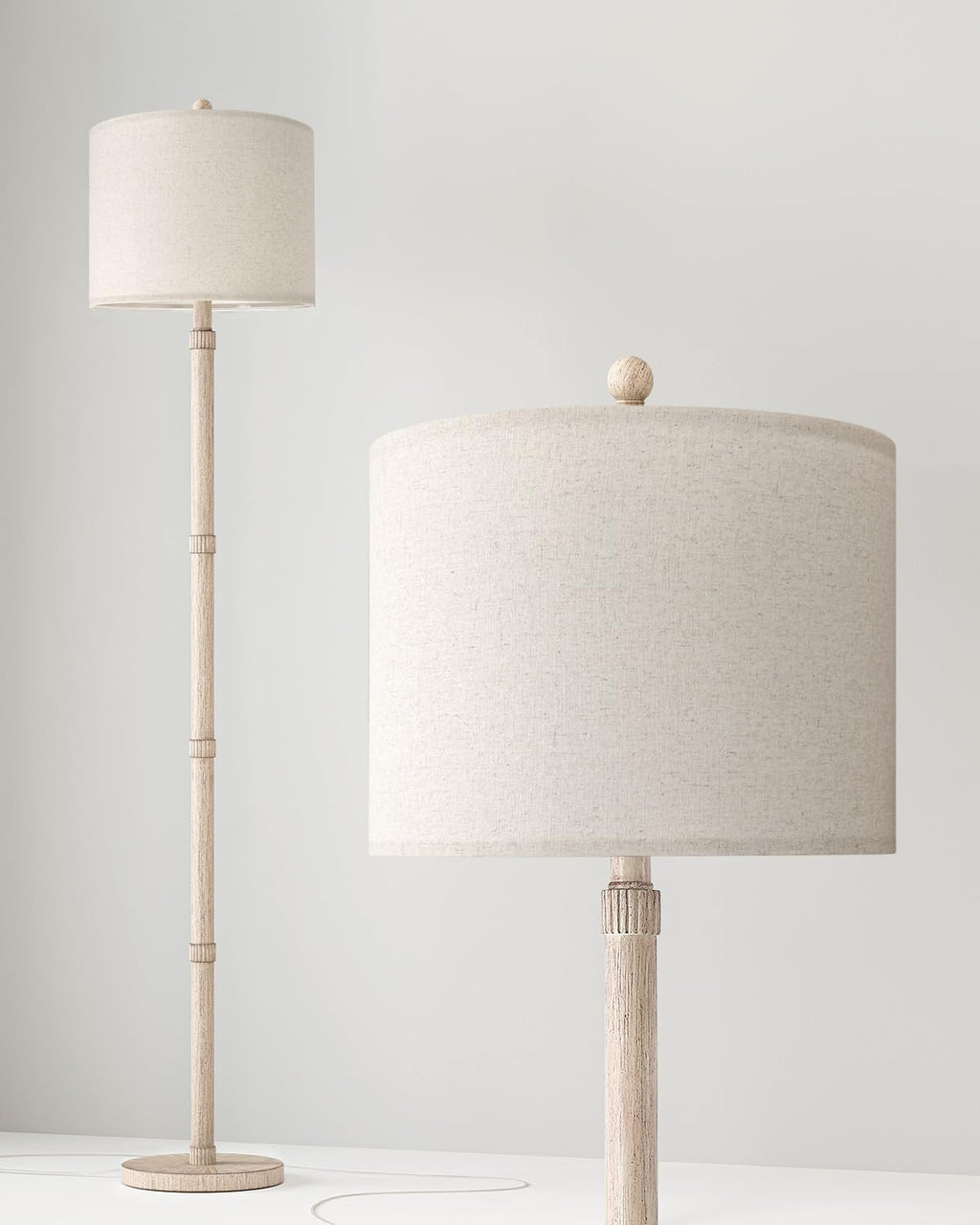 BOBOMOMO Retro Farmhouse Floor Lamp Rotary Switch, 62" Resin Vintage Floor Lamp, Rustic Tall Floor Lamps for Living Room, Corner…