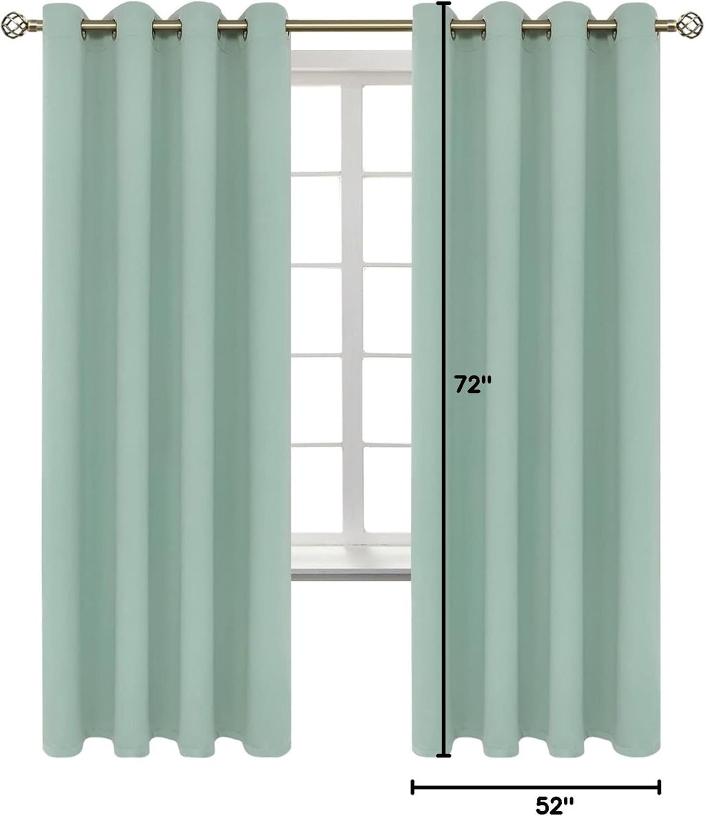 BGment Blackout Curtains - Grommet Thermal Insulated Room Darkening Bedroom and Living Room Curtains, Set of 2 Panels (52 x 72 Inch, Frosty…