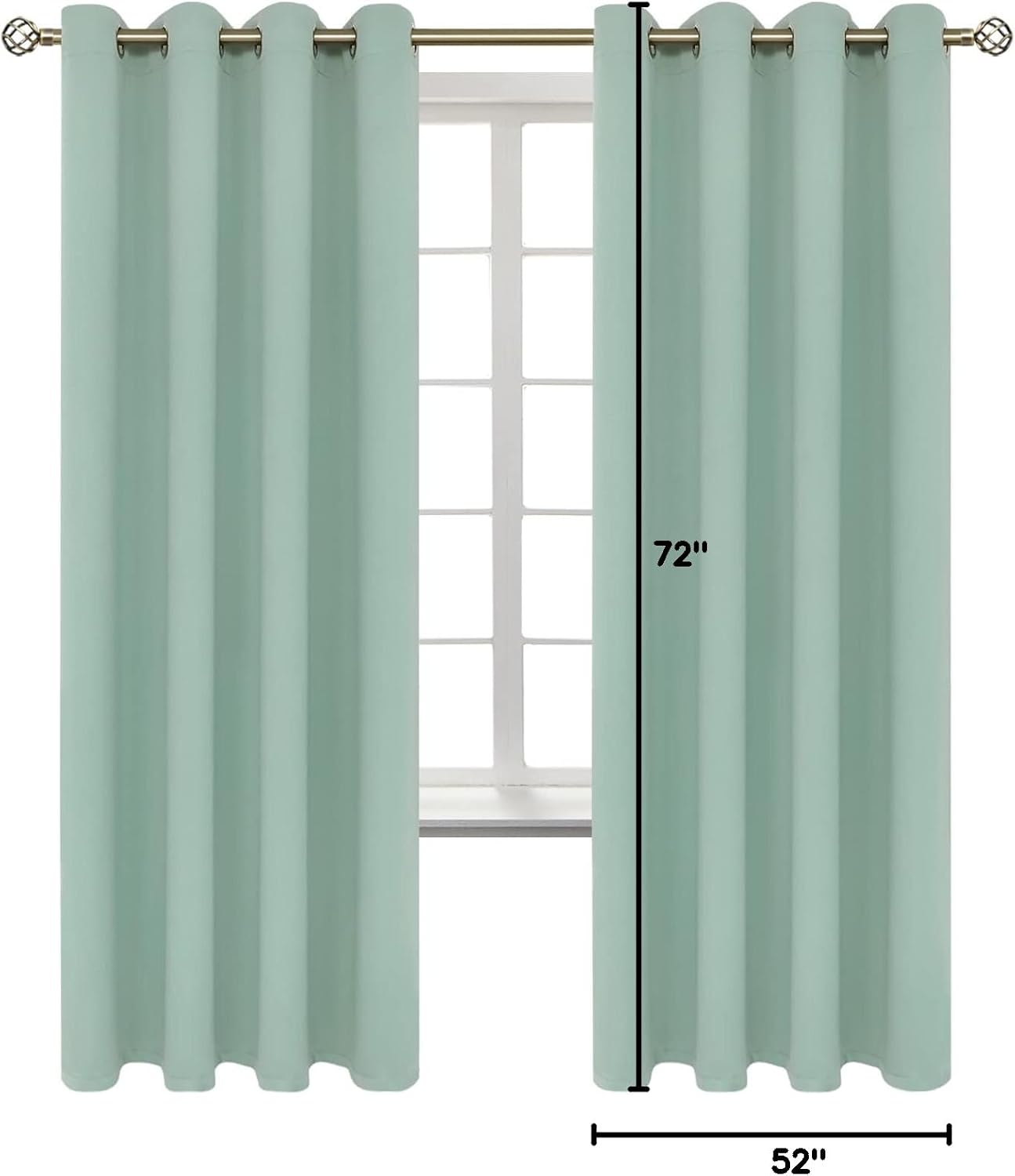 BGment Blackout Curtains - Grommet Thermal Insulated Room Darkening Bedroom and Living Room Curtains, Set of 2 Panels (52 x 72 Inch, Frosty…