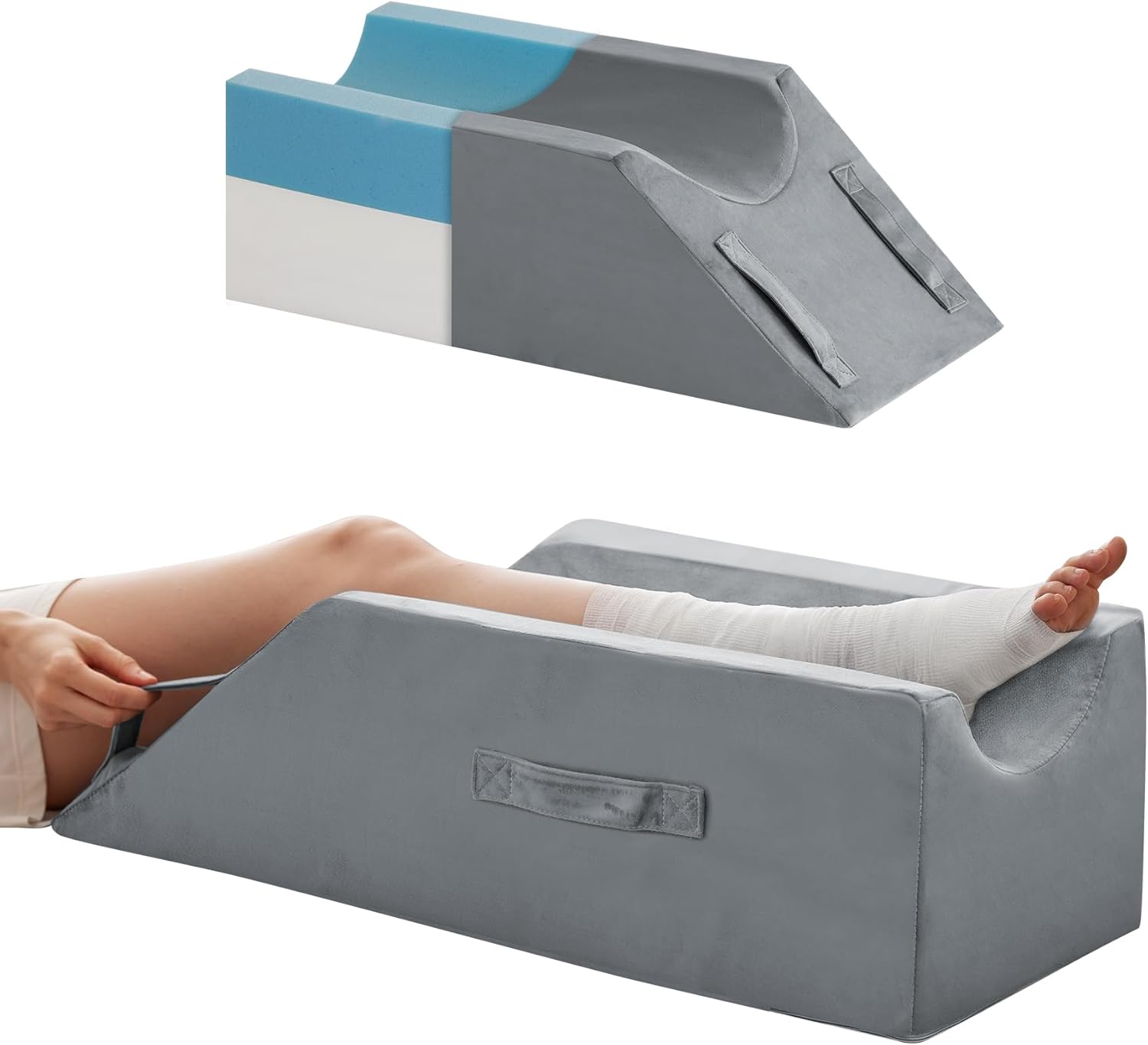 Megcxit Leg Pillow Elevation Blood Circulation, Wedge Pillow for Legs Swelling, Knee Pillow Wedge Post Surgery, Leg Elevation Pillows for A…