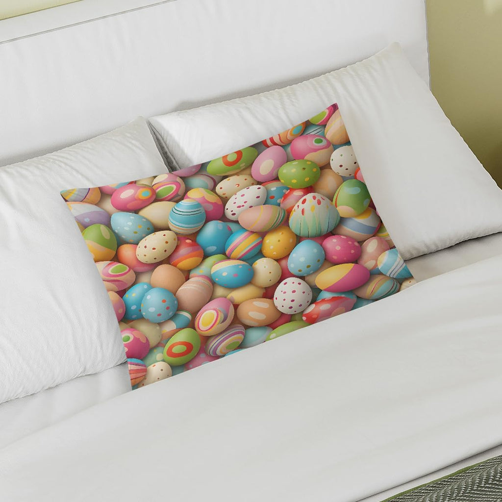 Colorful Easter Egg Abstract Satin Silk Pillowcase for Hair and Skin Pillow Cases Standard Size Soft Silk Pillow Case with Envelope…