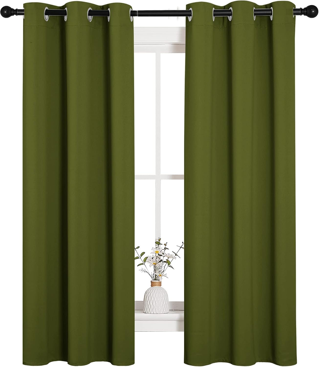 NICETOWN Kitchen Curtain Panels Blackout Draperies, Thermal Insulated Solid Grommet Blackout Curtains/Drapes for Christmas Window…