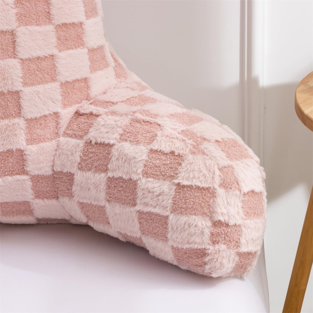 Holawakaka Checkered Reading Pillow for Sitting up in Bed Sofa Kids Teens, Backrest Pillow with Arms for Boys Girls Women Petites Pregnancy…