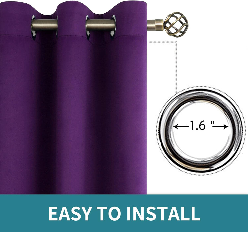 BGment Blackout Curtains - Grommet Thermal Insulated Room Darkening Bedroom and Living Room Curtain, Set of 2 Panels (52 x 84 Inch, Royal P…