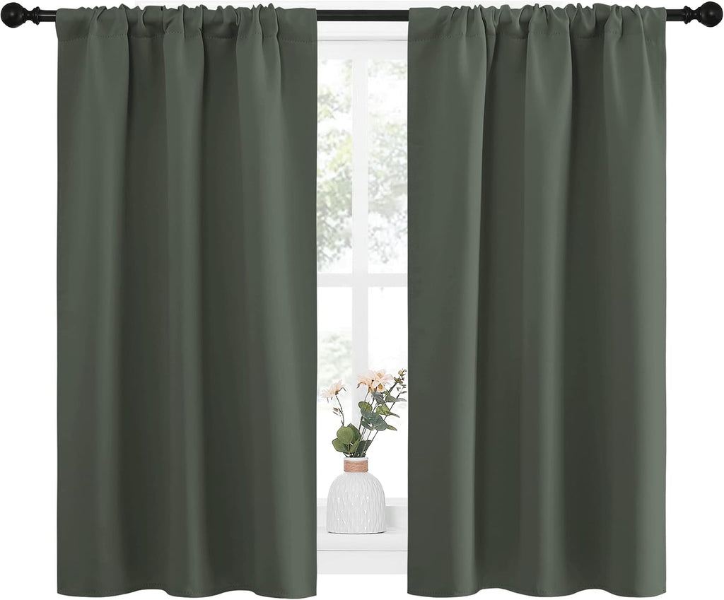 NICETOWN Bedroom Curtains Blackout Draperies - All Season Thermal Insulated Solid Rod Pocket Top Blackout Curtains/Drapes for Kid's Room…