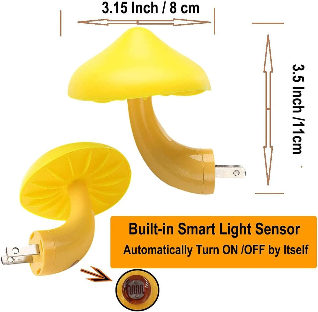 AUSAYE 2Pack Mushroom Night Light Plug in Lamp, Led Lights for Adults Kids Baby Children NightLight Wall Decor Lamp Bedroom…