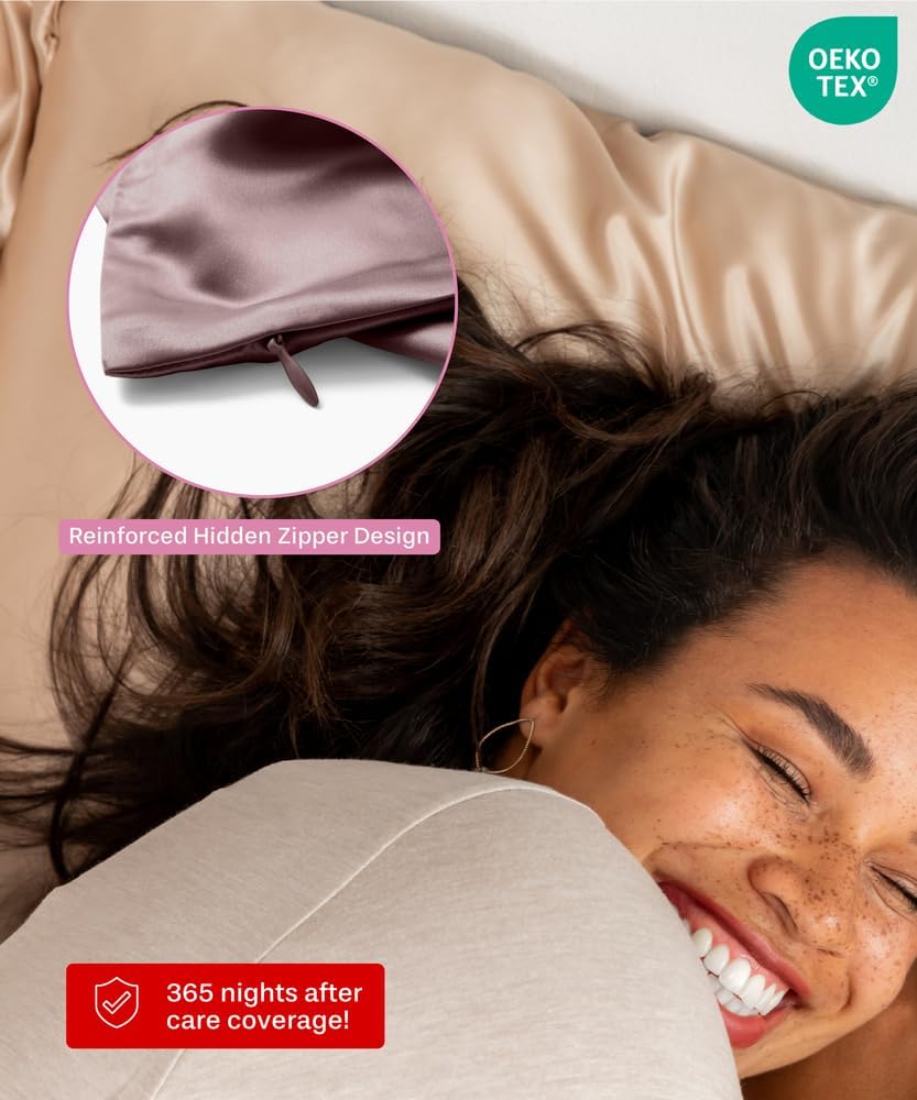 ColoradoHomeCo Colorado Home Co Mulberry Silk Pillowcase, Deep Mauve, Queen Size, 22 Momme, 100% Natural Silk, Anti-Aging, Anti-Acne, Dual…