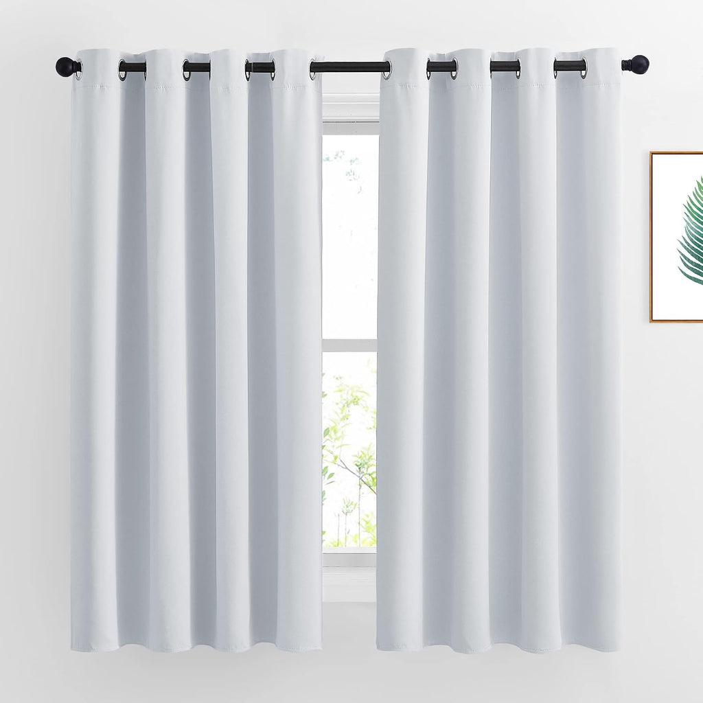 Nicetown Greyish White Room Darkening Curtain Panels - Window Treatment Thermal Insulated Grommet Room Darkening Curtains/Drapes for Bedroo…