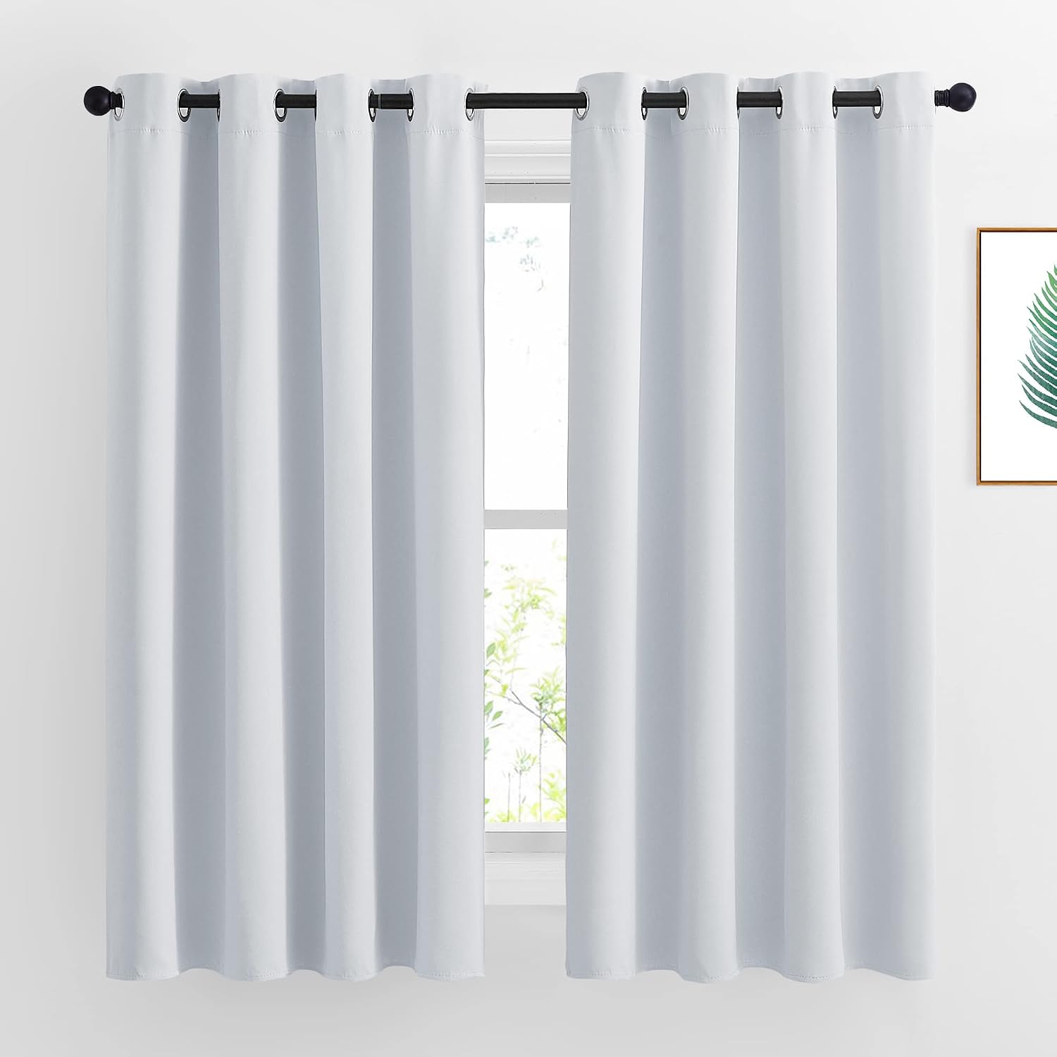 Nicetown Greyish White Room Darkening Curtain Panels - Window Treatment Thermal Insulated Grommet Room Darkening Curtains/Drapes for Bedroo…