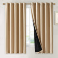 Nicetown Bedroom Full Blackout Curtain Panels, Super Thick Insulated Window Covers, Complete Blackout Draperies with Black Liner for Short…