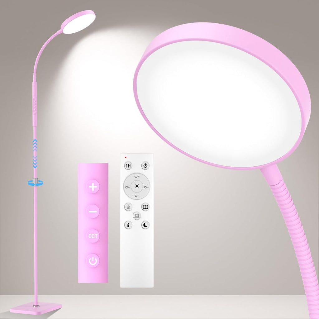 Pacovy Floor Lamp, Adjustable Height Floor Lamps for Living Room Bedroom, 120 LED Super Bright Standing Lamp Remote Control Dimmable Goosen…