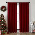 Simplebrand Ava Red Blackout Curtains for Bedroom 84 Inch Length 2 Panels Set, Solid Thermal Insulated Privacy Nursery Window Treatment Cur…