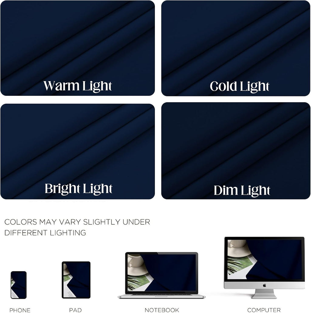 CUCRAF Navy Blue Blackout Curtains 84 inch Length 2 Panels Set, Room Darkening Drapes for Living Room Bedroom, Thermal Insulated Light…