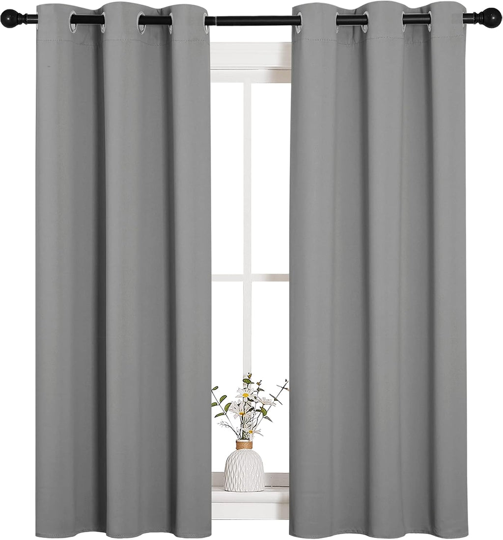 NICETOWN Bedroom Curtains Blackout Drapery Panels, Three Pass Microfiber Thermal Insulated Solid Ring Top Blackout Window Curtains/Drapes…