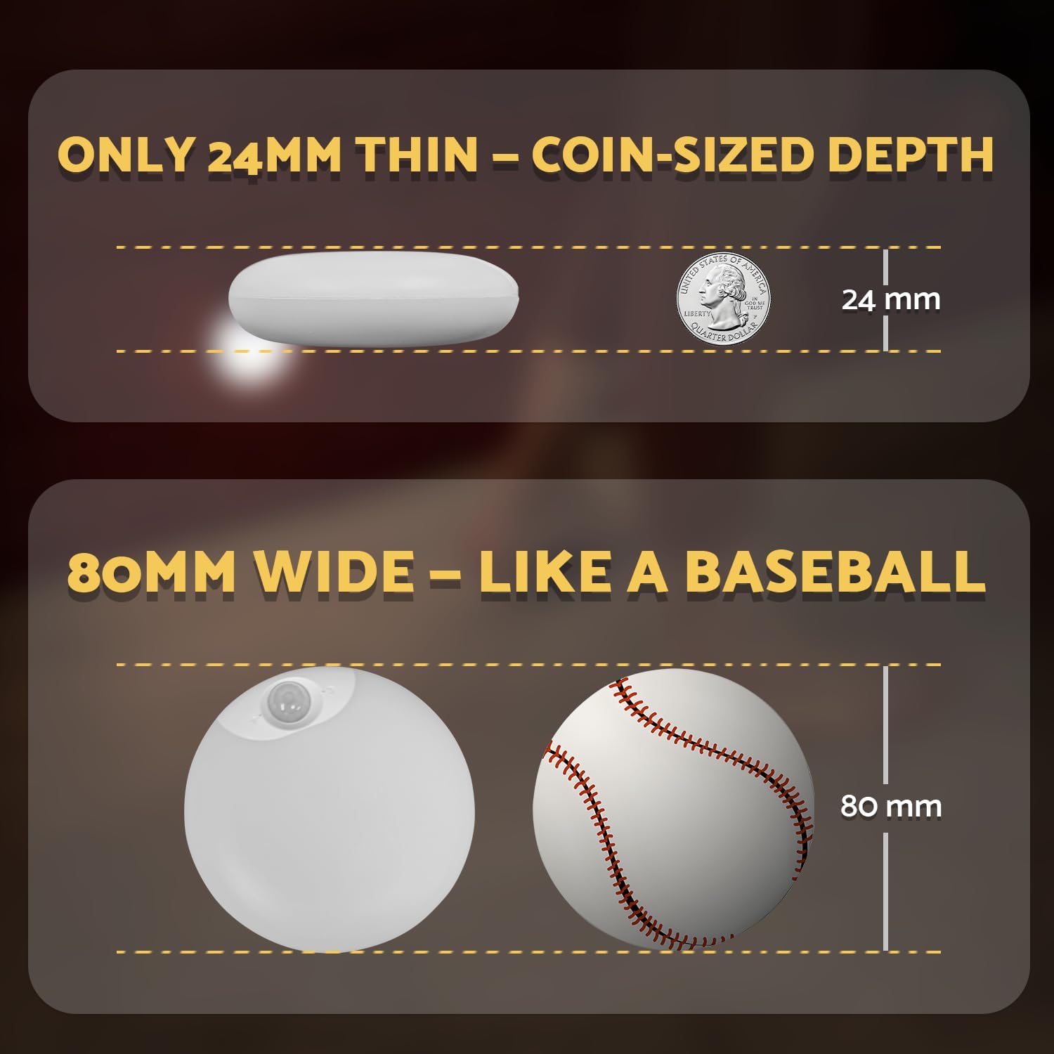DAZZY DOT Rechargeable Battery Night Light, Motion Sensor Night Light, Magnetic Warm White LED Stick-On Closet Light, Dimmable Brightness…