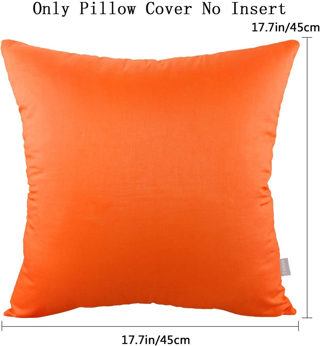 Thmyo 4-Pack 100% Cotton Comfortable Solid Decorative Throw Pillow Case Square Cushion Cover Pillowcase Sublimation Blank Pillow Covers Tha…