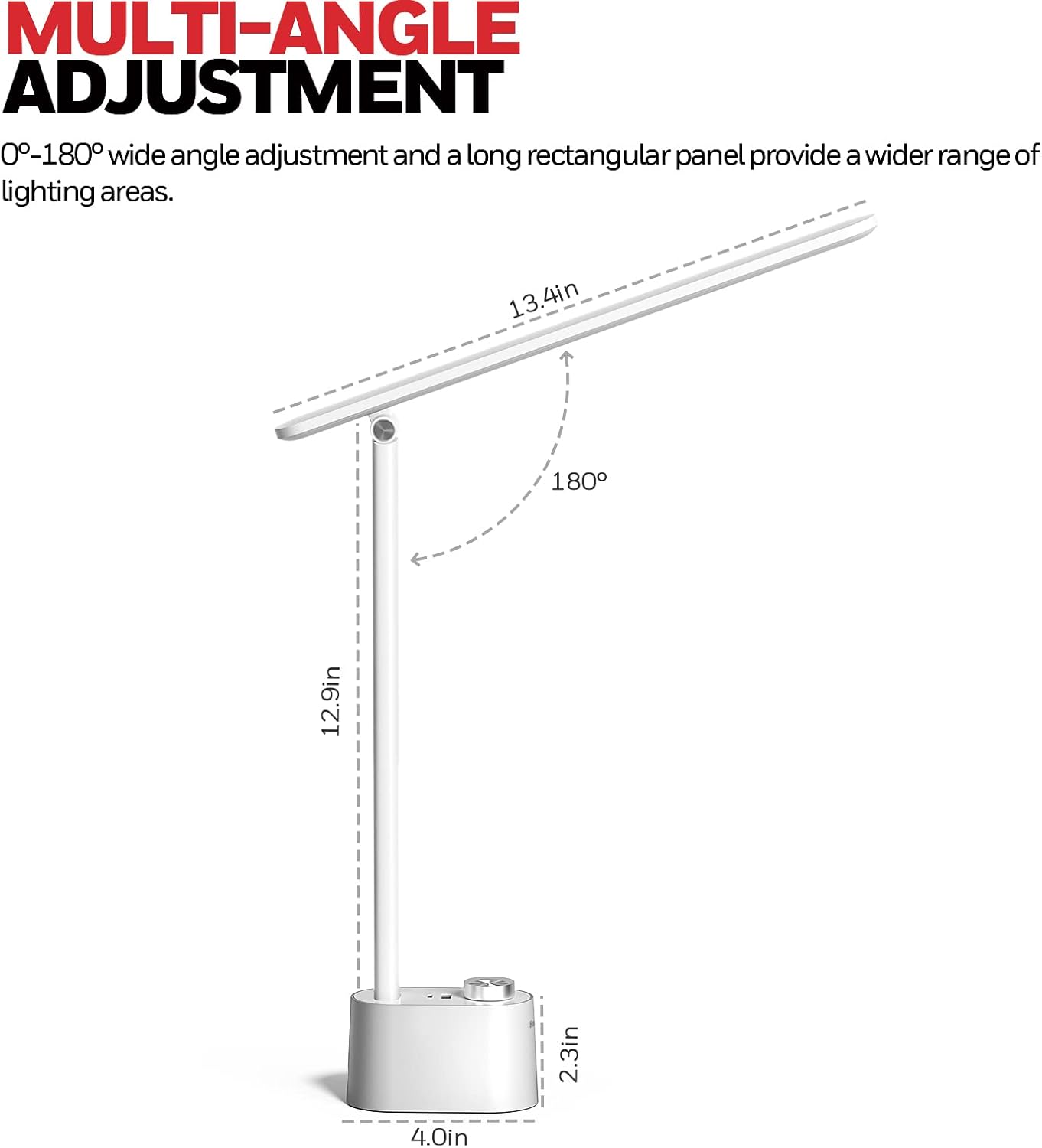 Honeywell Upgraded LED Desk Lamp - H01 Pro SunturaluxTM Foldable Desk Light with USB A+C Charging Port, 3 Color Modes Dimmable Table Lamp…