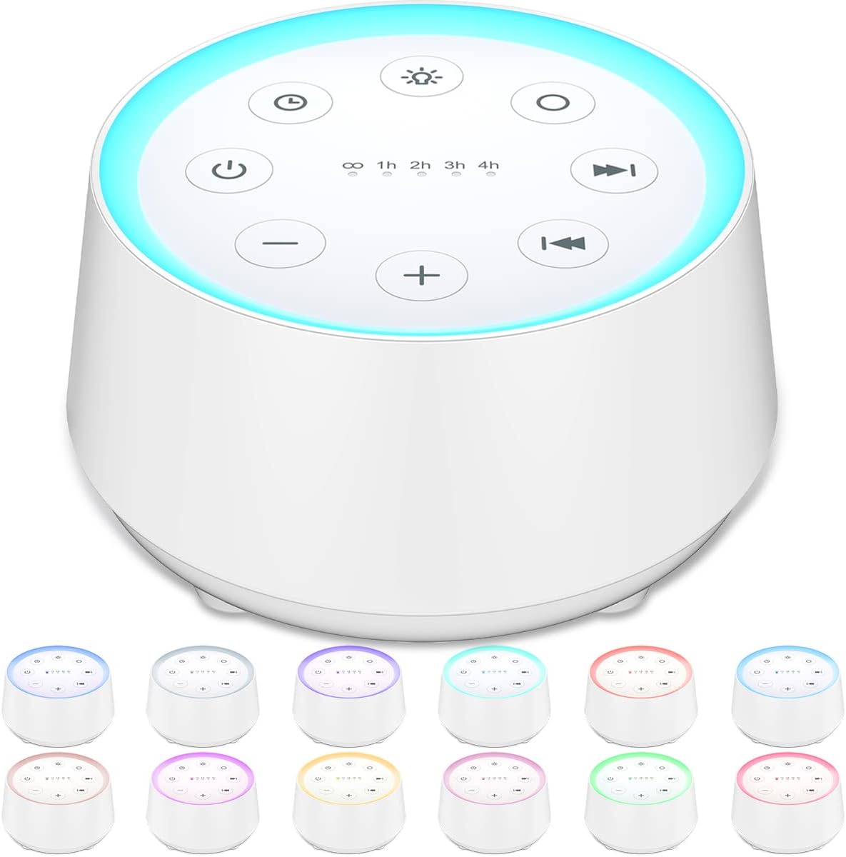 EasyHome Sleep Sound Machine White Noise Machines with 30 Soothing Sounds 12 Adjustable Night Light 10 Adjustment Brightness 32 Levels of V…