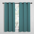 NICETOWN Thermal Insulated Solid Grommet Blackout Curtains/Drapes/Panels for Dining Room (Sea Teal, 1 Pair, 42 by 63-Inch)