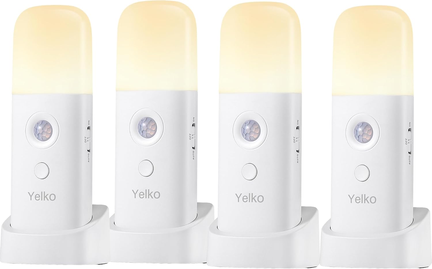 YELKO Motion Sensor Night Lights, Rechargeable nightlights Battery Operated, Dimmable Table lamp with 5 Levels Brightness Adjustable…