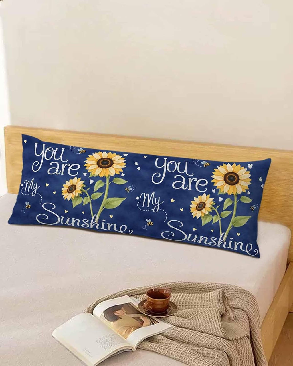 Rgaienmelw You Are My Sunshine Long Body Throw Pillow Covers 20x60 Inches, Rectangle Decorative Pillowcase with Zipper, Yellow Sunflow…