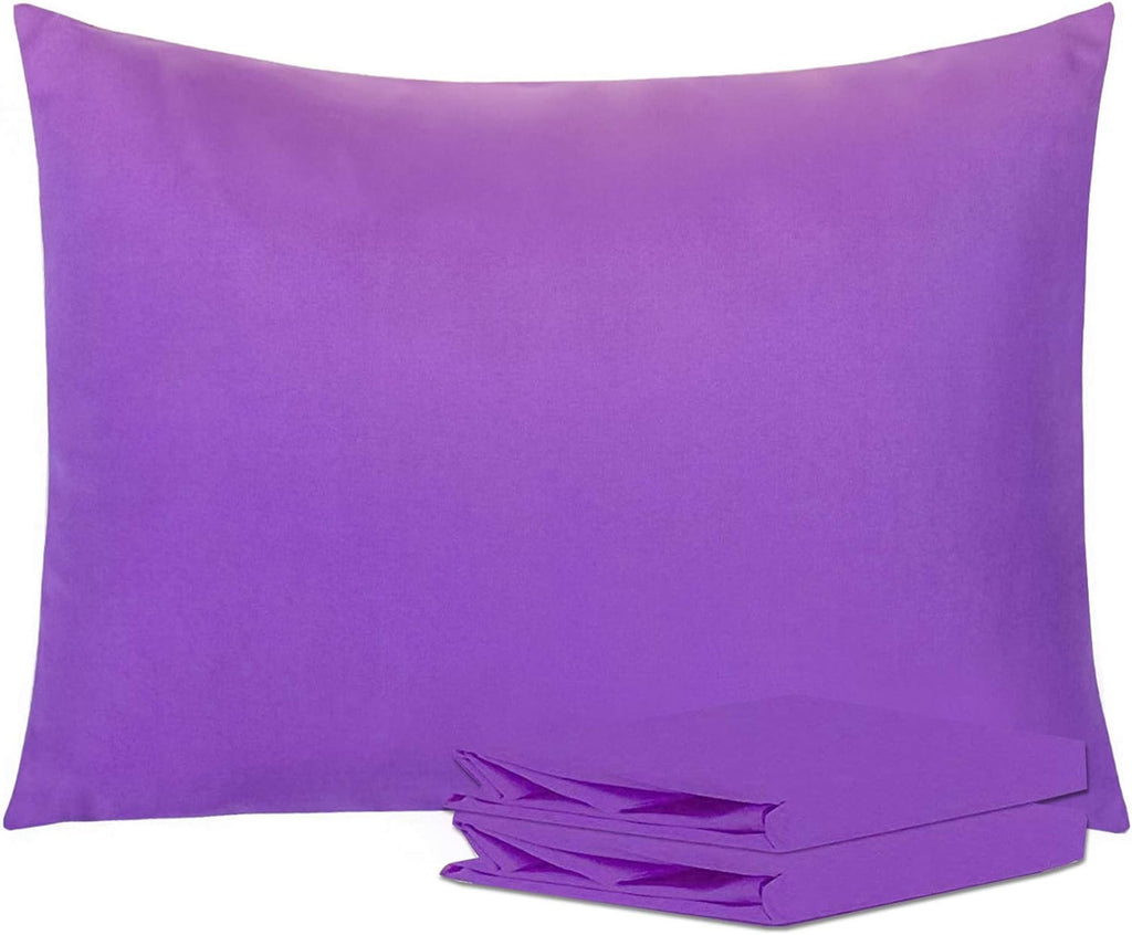Ntbay Standard Pillowcase Set - 2 Pack Brushed Microfiber 20x26 Pillowcases - Soft, Wrinkle-Free, Fade-Resistant, Stain-Resistant, Purple P…