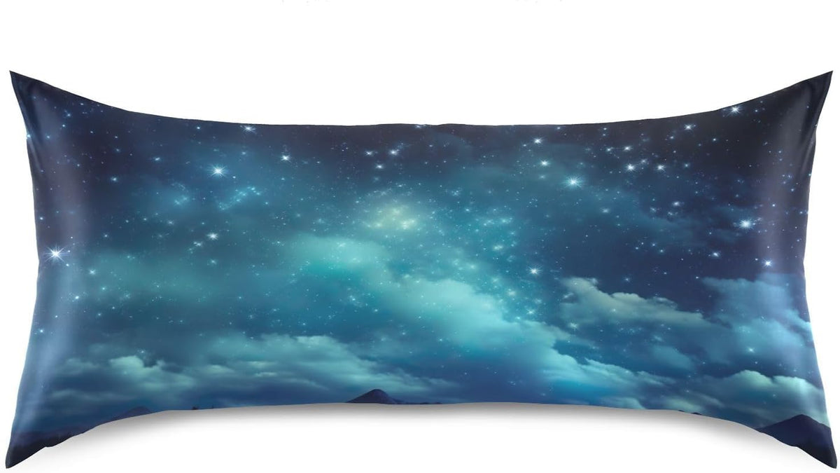 YETTASBIN Galaxy Satin Pillowcase, Soft Breathable Silk Pillow Case with Envelope Closure for Hair and Skin, Standard Size 26 x 20 Inch