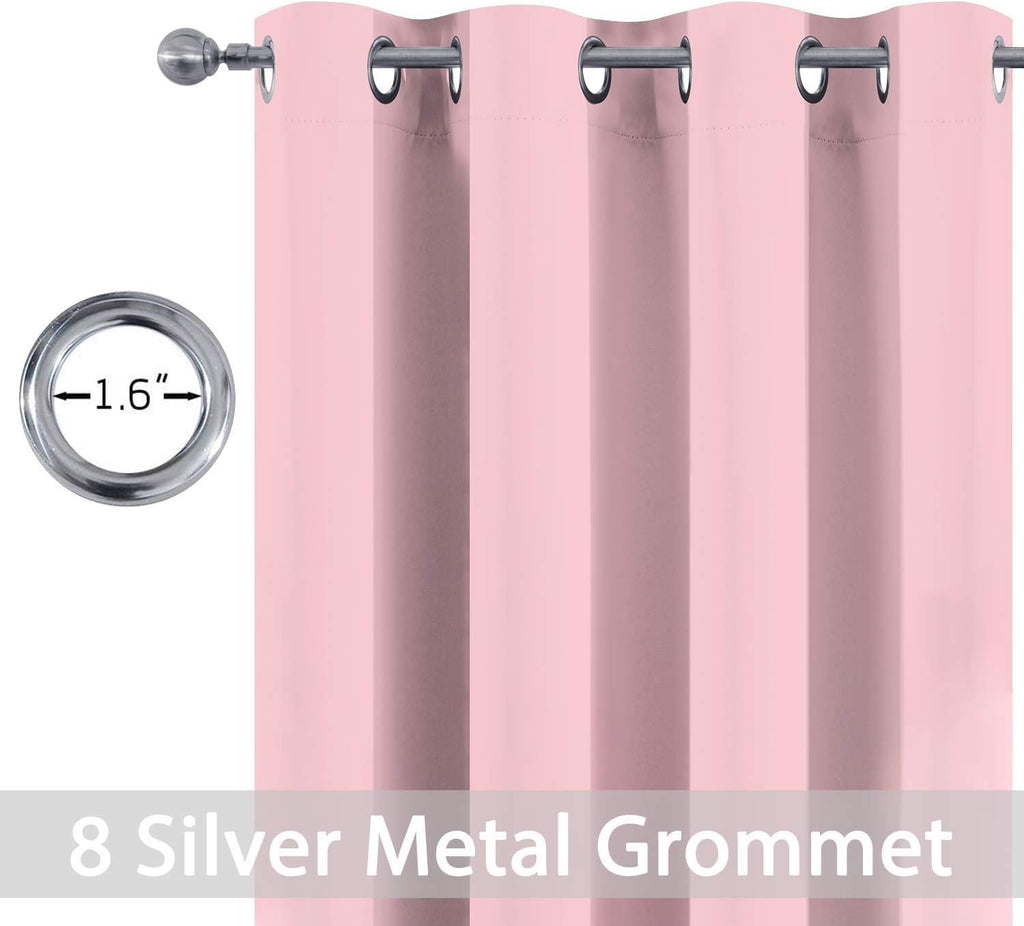 Yakamok Light Blocking Window Blackout Curtains Thermal Insulated Room Darkening Drapes for Bedroom, Solid Grommet Top Window Panels…