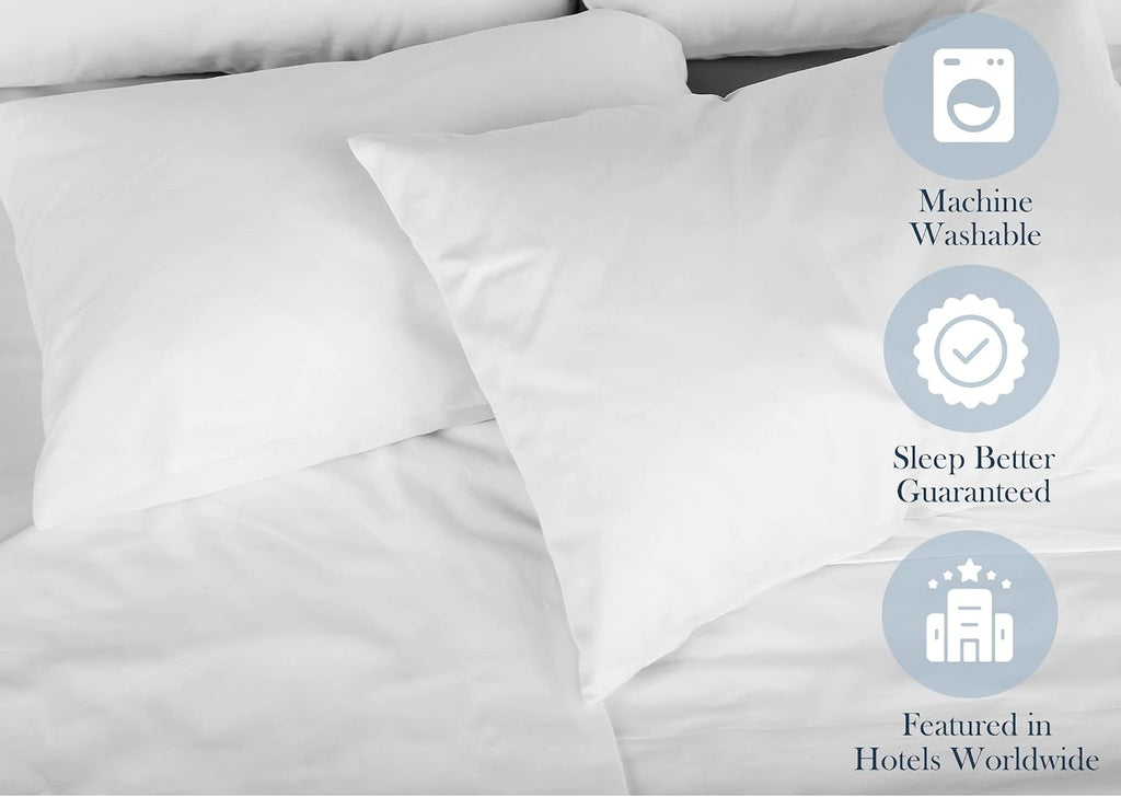 Pillowtex Feather/Down-Proof, 100% Cotton, Pillow Protector - Reduce Pokes with Hypoallergenic, Breathable, Machine Washable, Quiet, Soft C…
