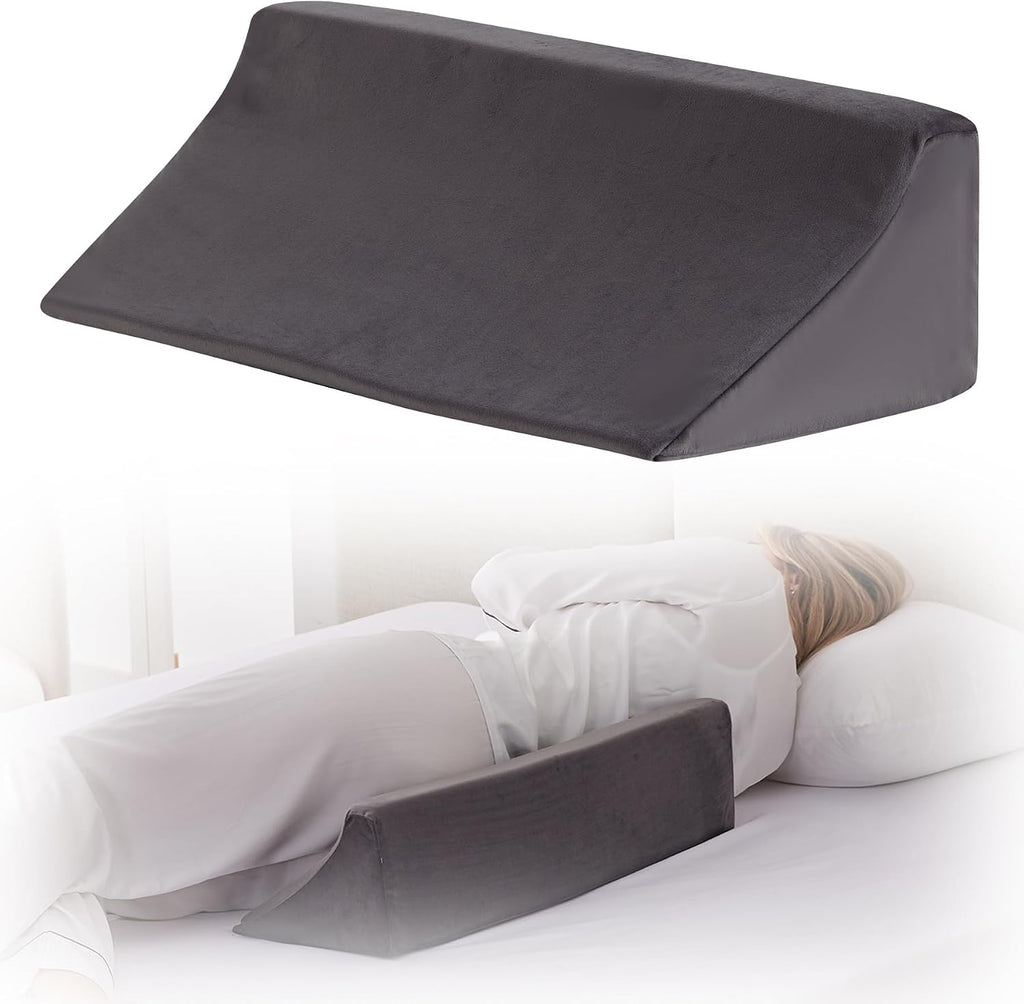 Bedluxe Wedge Pillow for Side Sleeping, Comfort Foam Back Pillow for Side Sleeper, Bed Wedges & Body Positioners for After Surgery, Pregnan…