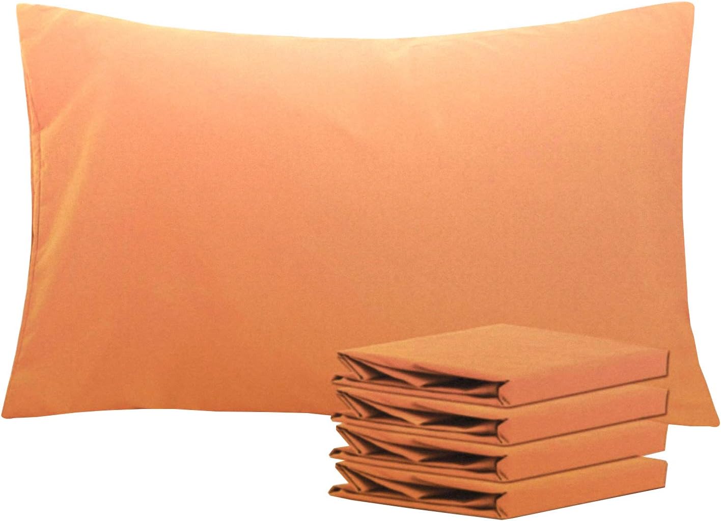 Ntbay Queen Pillowcase Set - 4 Pack Brushed Microfiber 20x30 Pillowcases - Soft, Wrinkle-Free, Fade-Resistant, Stain-Resistant, Pale Orange…