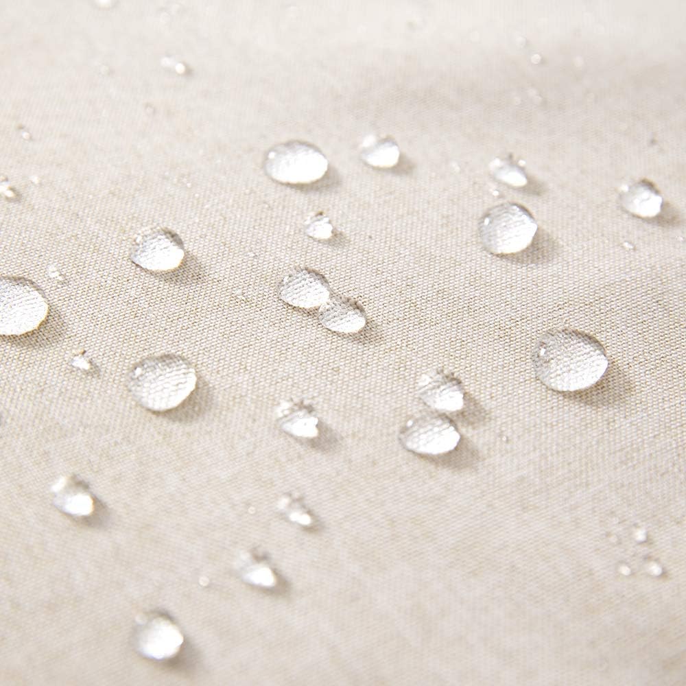 Miulee Pack of 2 Decorative Outdoor Solid Waterproof Throw Pillow Covers Euro Sham Faux Linen Garden Farmhouse Cushion Cases for Patio Tent…