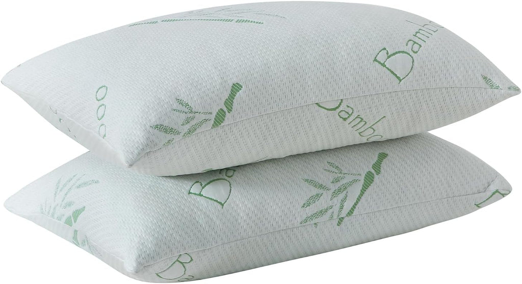 Hoxxme King Size Memory Foam Pillows Set of 2, Bed Pillow for Sleeping, Firm Pillow Gel for Neck Support, Hotel Quality Bed Rest Pillow wit…