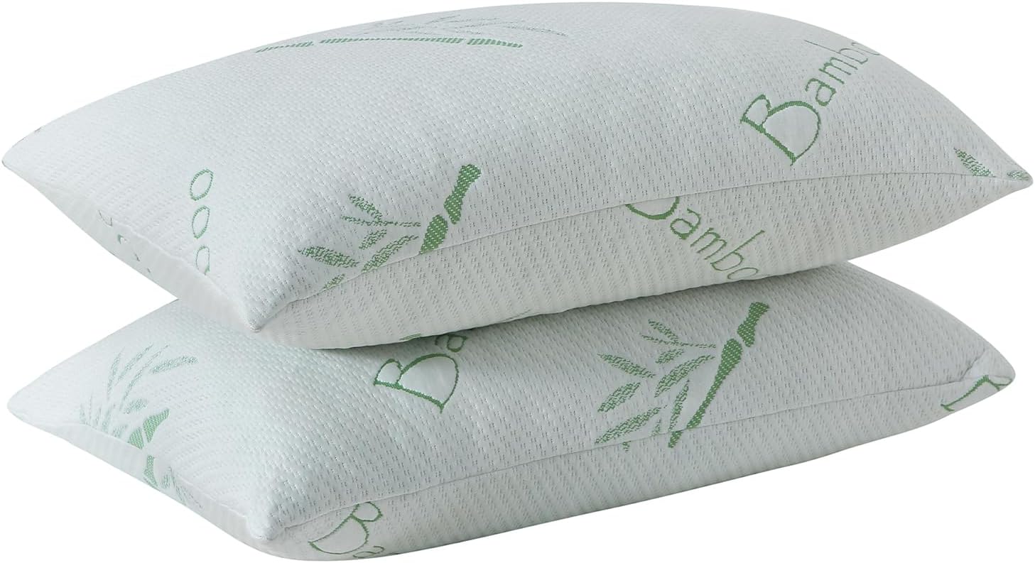 Hoxxme King Size Memory Foam Pillows Set of 2, Bed Pillow for Sleeping, Firm Pillow Gel for Neck Support, Hotel Quality Bed Rest Pillow wit…