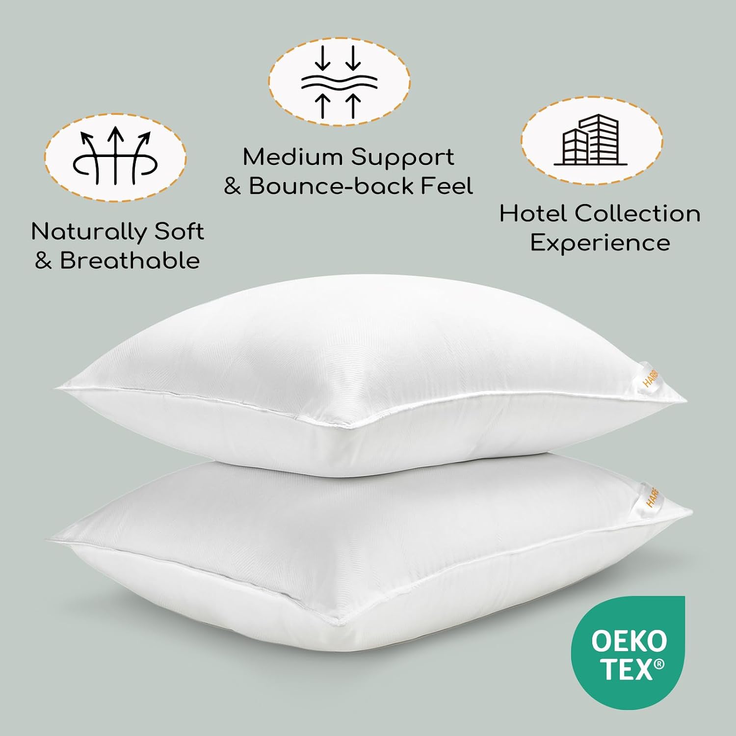 Harborest King Size Bed Pillows Set of 2 - Luxury Hotel Collection Down Alternative Pillows for Sleeping, 20 x 36 Inches 36 Inches