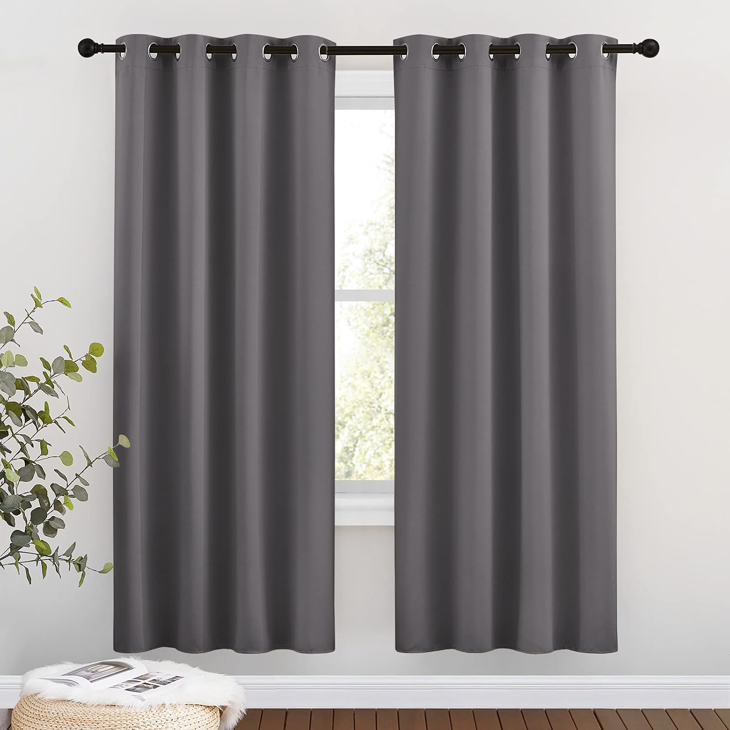 Nicetown Blackout Window Curtains 72" L - Grommet Top Room Darkening Thermal Insulated Vertical Window Drapes Modern for Flat/Apartment (2…