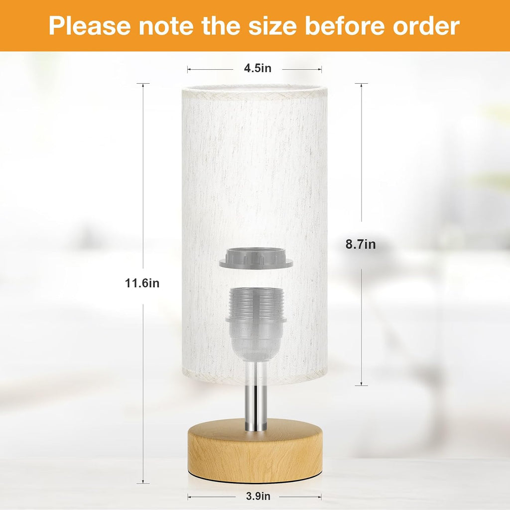 PartageiZ Small Table Lamp for Bedroom - Bedside & Desk Lamp, Minimalist Nightstand Light for Kids, Living & Office Room