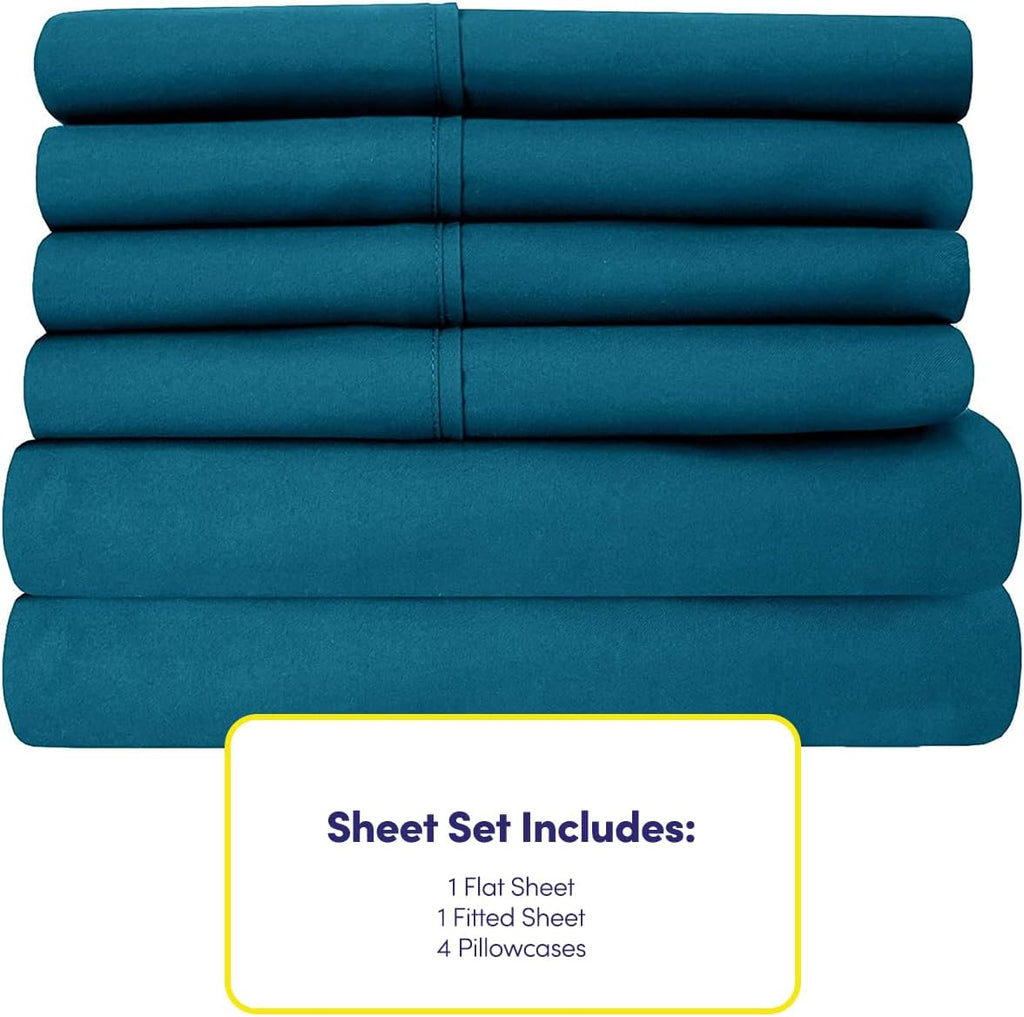 Full Size Bed Sheets - 6 Piece 1500 Supreme Collection Fine Brushed Microfiber Deep Pocket Full Sheet Set Bedding - 2 Extra Pillow Cases…