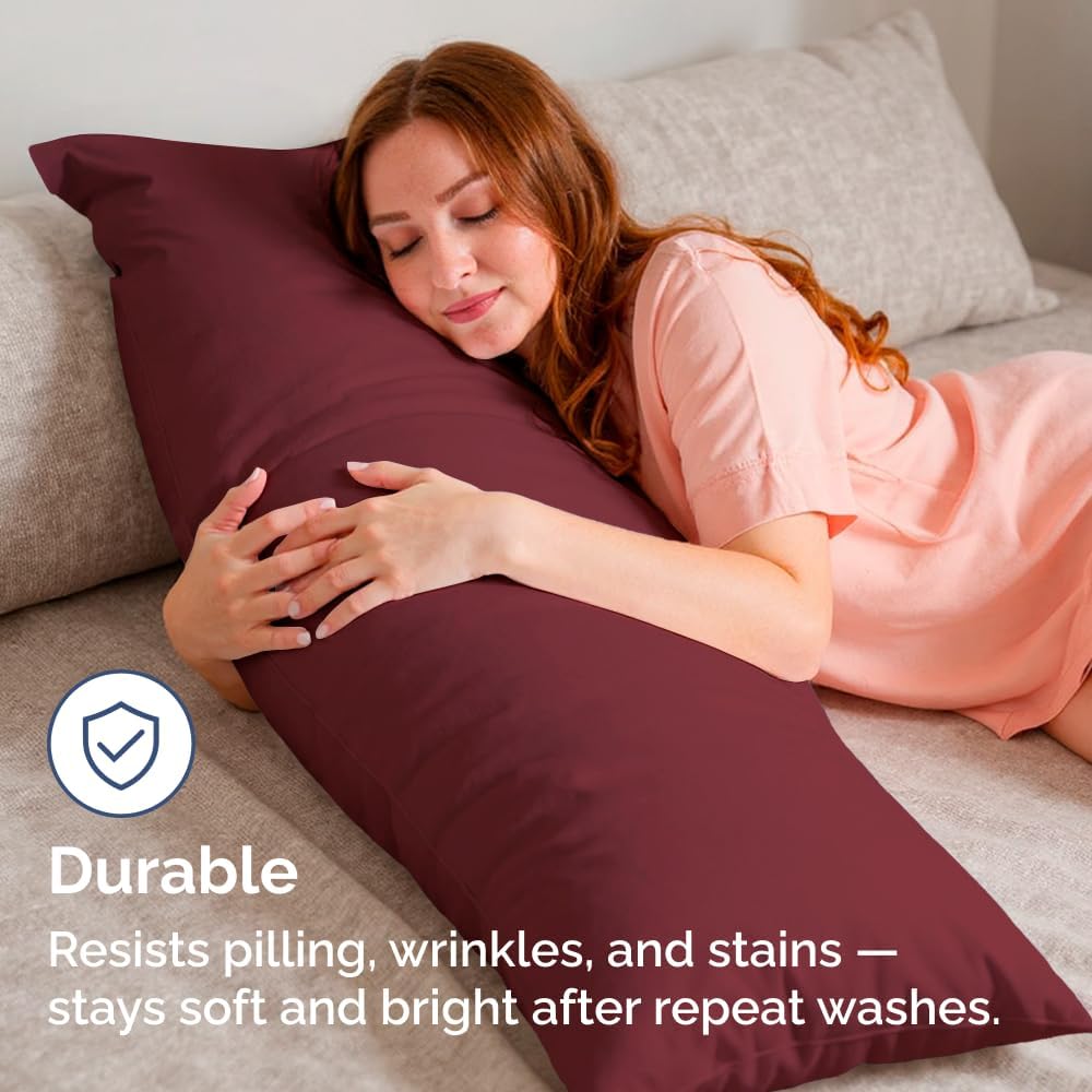Body Pillowcases Set of 4-20x54 Long Body Pillow Case - Soft Body Pillow Cover for Sleeping & Side Sleepers - Comfy, Breathable & Fade…