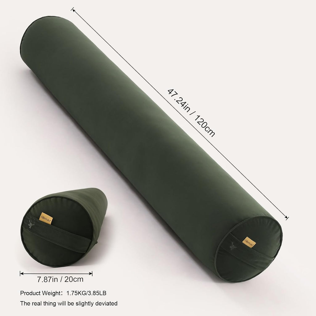 Body Pillow for Adults, Long Round Pillow, Big Cylindrical Pillow, Large Full Bolster Pillows for Side Sleepers (Jade Green, 47.24"*7.87")