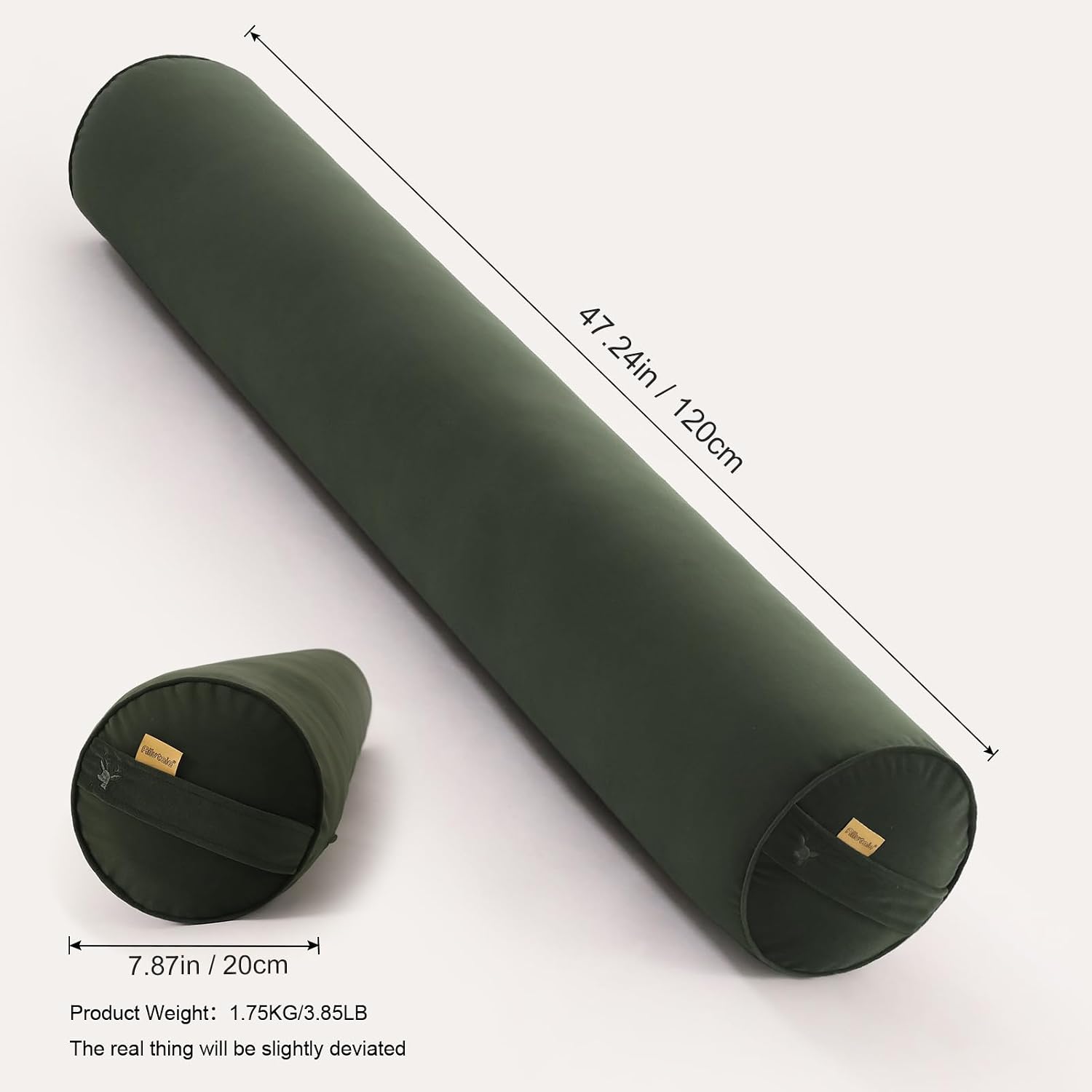 Body Pillow for Adults, Long Round Pillow, Big Cylindrical Pillow, Large Full Bolster Pillows for Side Sleepers (Jade Green, 47.24"*7.87")