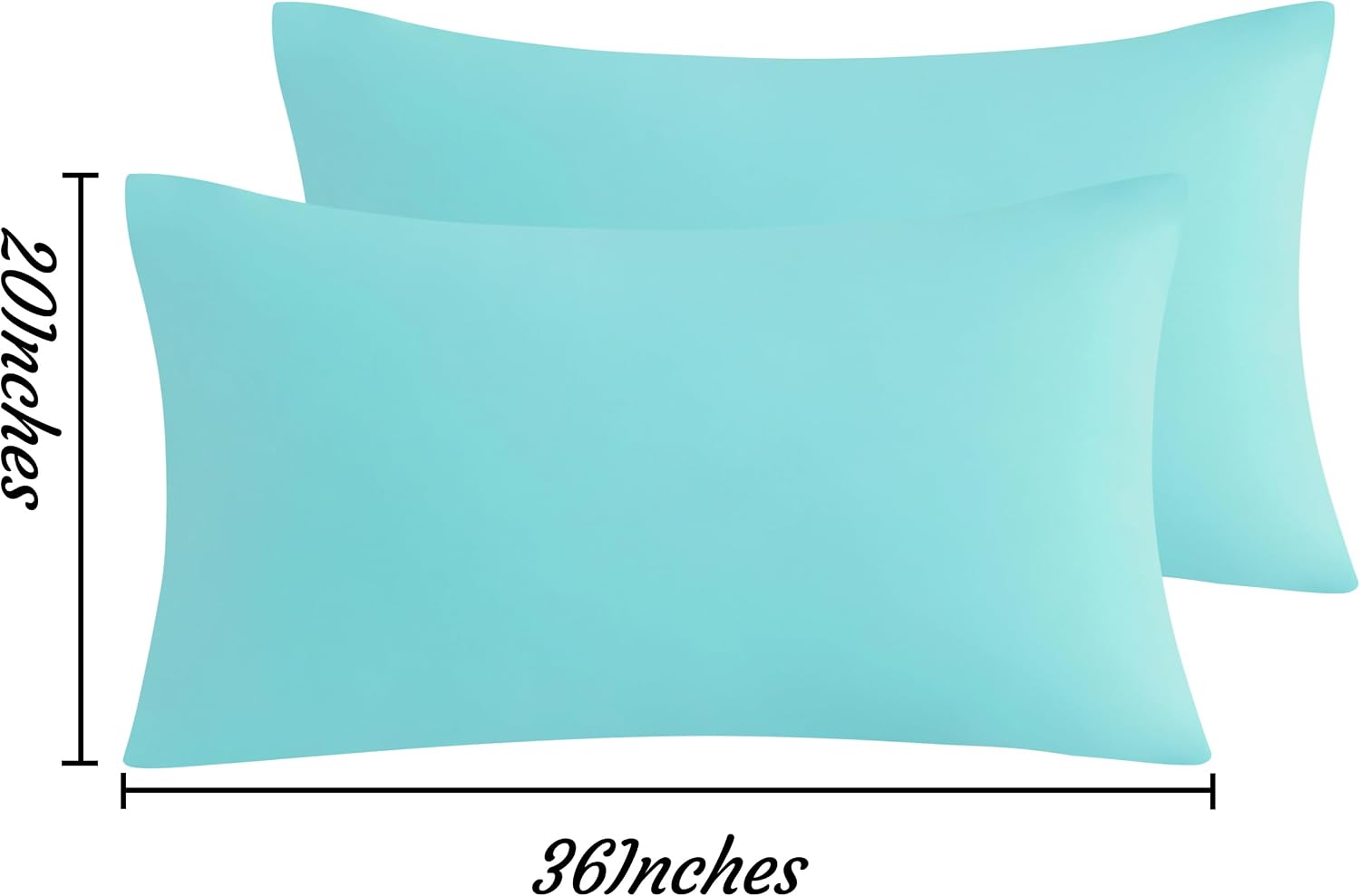 Ntbay King Pillow Cases Set of 2, 2 Pack Brushed Microfiber 20x36 Pillow Cases, Soft, Wrinkle, Fade, Stain Resistant Aqua Pillow Cases with…