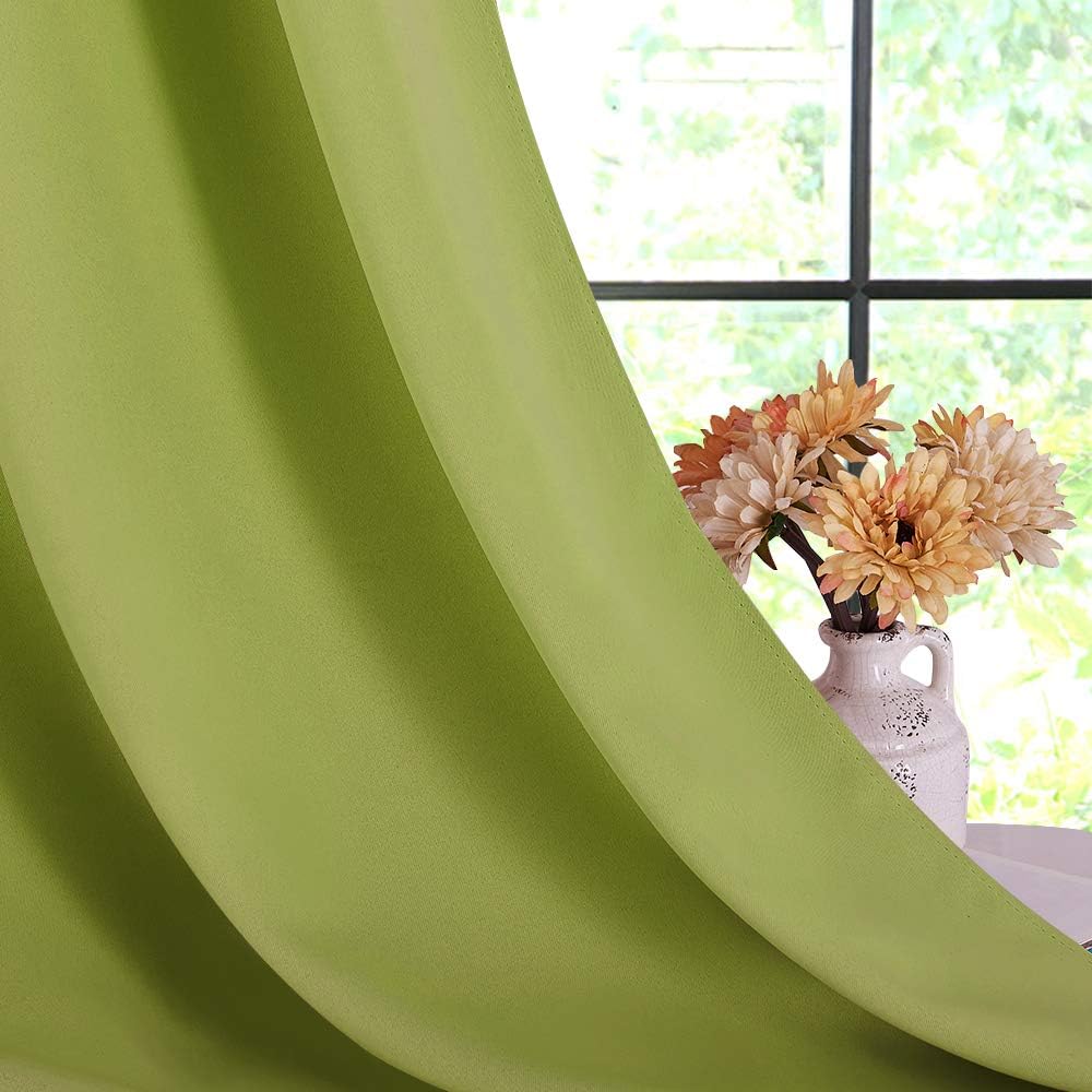 NICETOWN Window Drapery Panels Blackout Curtains, Window Treatment Thermal Insulated Solid Grommet Blackout Drapes for Bedroom (Set of 2…