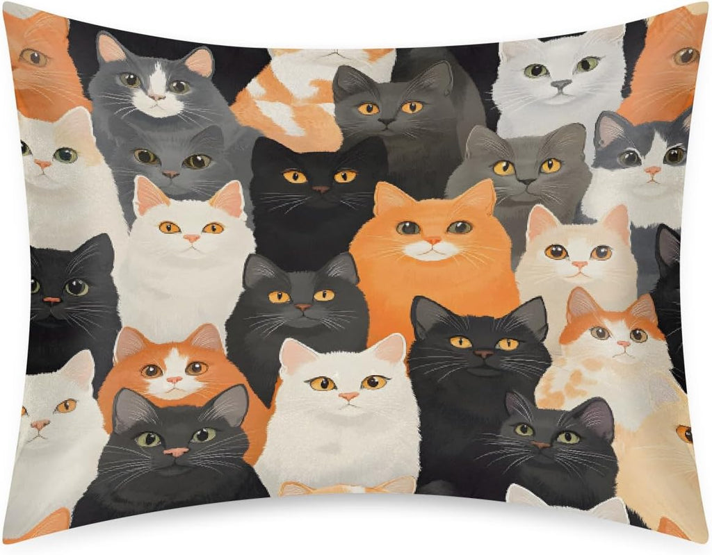 Colorful Animal Cat Satin Pillowcase for Hair and Skin Soft Silk Pillow Cases with Envelope Closure Cooling Pillow Case Slip 15.99 Pillow…