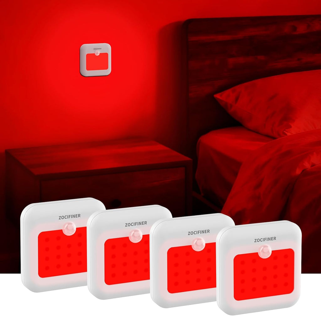 Zocifiner Red Light Motion Sensor Night Lights Rechargeable Battery Red Light Stick-on Magnetic Red Lights Red Night Light for Ba…